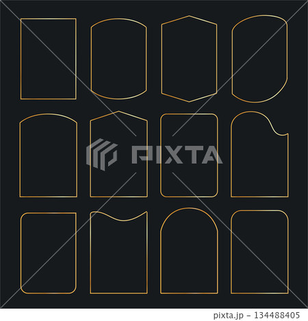Gold vector borders Luxury minimalist collection. Gold vector borders Luxury minimalist collection. 134488405