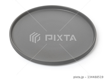 Round nonstick pizza pan baking tray kitchenware isolated Round nonstick pizza pan baking tray kitchenware isolated 134488519