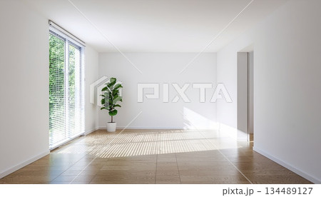 《AI画像》自然光の入る白い部屋 134489127