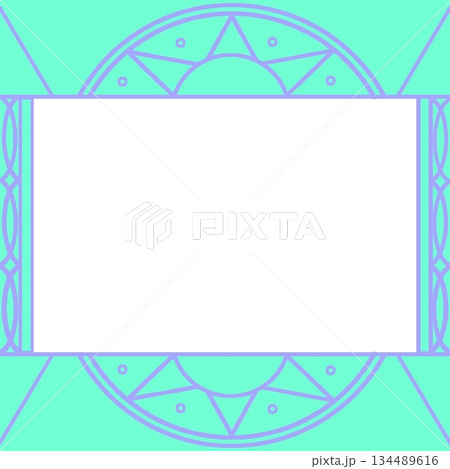 タロットカード風フレーム　ネオンブルー 134489616