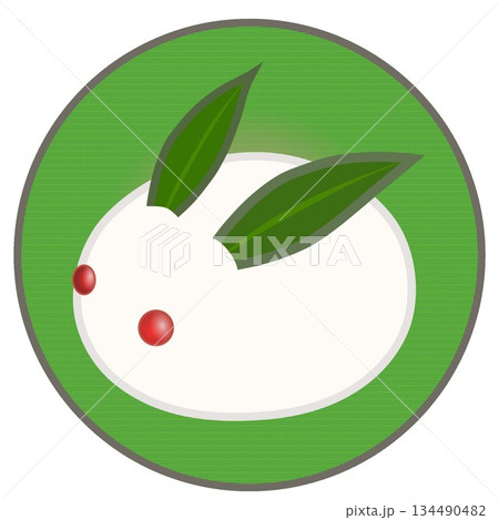 円形背景のついた雪うさぎのイラスト 円形背景のついた雪うさぎのイラスト 134490482