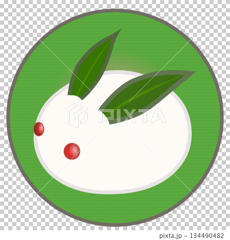 円形背景のついた雪うさぎのイラスト 円形背景のついた雪うさぎのイラスト 134490482
