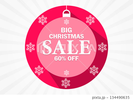 Big Christmas Sale 60% Off Holiday Discount Circular Badge 134490635