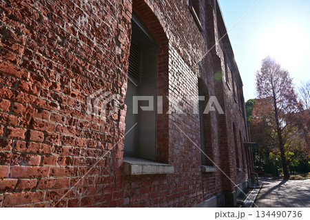 レンガの壁が続く水路閣 134490736