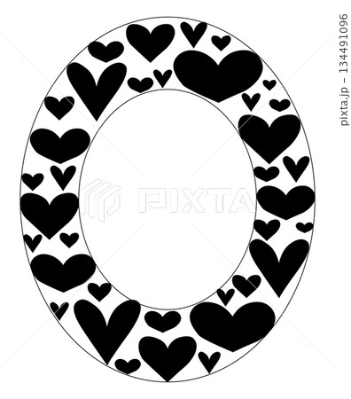 Black hearts Frame oval Valentine's Day. Vector graphic line black and white illustration. Silhouette sign for logo, print, comics, fashion, pop art, boards, design, stickers, decoration Black hearts Frame oval Valentine's Day. Vector graphic line black and white illustration. Silhouette sign for logo, print, comics, fashion, pop art, boards, design, stickers, decoration 134491096