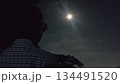 4k silhouette of child looking at full moon night sky 134491520