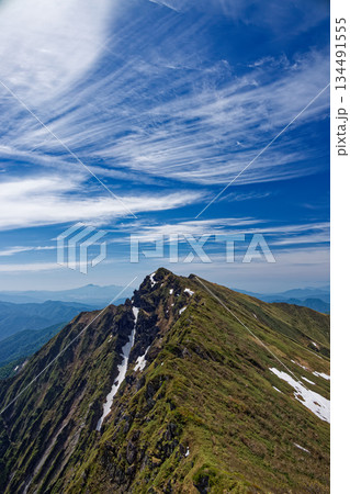 一ノ倉岳稜線から見る初夏の谷川岳 一ノ倉岳稜線から見る初夏の谷川岳 134491555