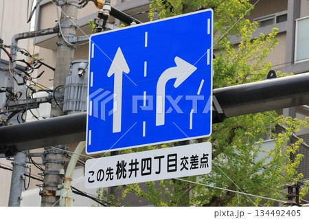 街中でみる道路標識　幹線道路の道路標識 134492405
