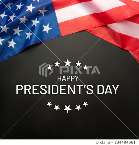 Black background with American flag. Independence day. Website banner and greeting card design template. Black background with American flag. Independence day. Website banner and greeting card design template. 134494061