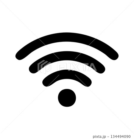 WIFI　アイコン　素材　モノクロ　シンプル 134494090