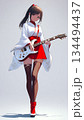 楽器女子039 巫女風衣装でギターを演奏する女性イラスト 134494437