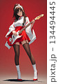 楽器女子047 巫女風衣装でギターを演奏する女性イラスト 134494445