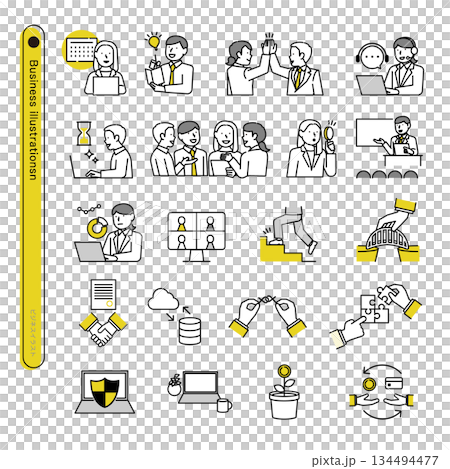 business illustration set business illustration set 134494477