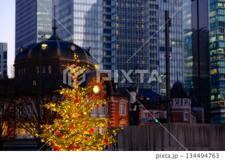 冬 イルミネーションが美しい東京駅 丸の内界隈 134494763