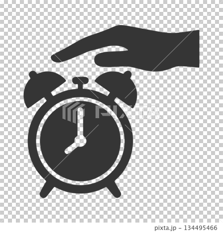Alarm clock silhouette icon Alarm clock silhouette icon 134495466