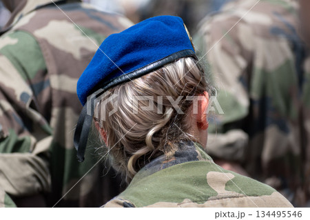 French soldier wearing camouflage uniform with background French soldier wearing camouflage uniform with background 134495546