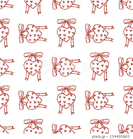 Bow and heart seamless pattern for Valentine Day 134495663