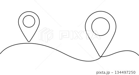 Map marker . Route indicator . Map point...のイラスト素材 [134497250] - PIXTA