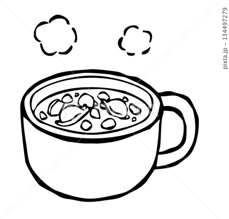 【線画】クラムチャウダー 134497279