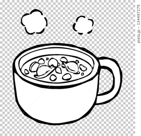 【線画】クラムチャウダー 134497279