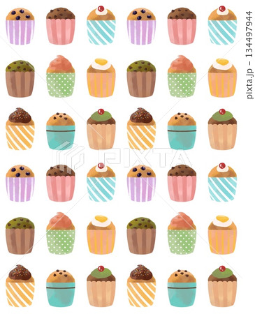 カラフルなマフィンの壁紙 134497944