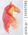 Celebration of Year of the Horse with abstract art in watercolor for New Year festivities 134497986