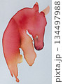 Celebration of the Year of the Horse with watercolor abstraction for New Year festivities 134497988