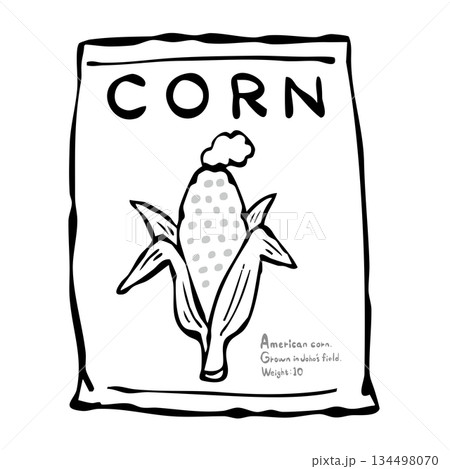 【線画】輸入されたトウモロコシ 【線画】輸入されたトウモロコシ 134498070