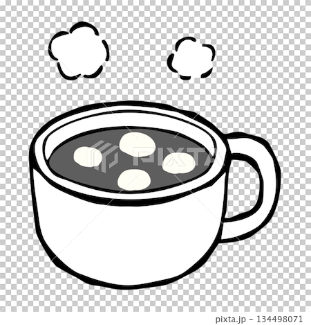 【線描圖】熱可可配棉花糖 【線描圖】熱可可配棉花糖 134498071
