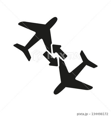 Airplane Exchange Silhouette Icon. Flight Transfer, Airline Connection, And Travel Coordination Solid Symbol. Aviation Logistics. Isolated Vector Illustration Airplane Exchange Silhouette Icon. Flight Transfer, Airline Connection, And Travel Coordination Solid Symbol. Aviation Logistics. Isolated Vector Illustration 134498172