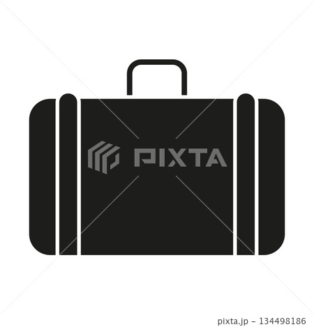 Briefcase Solid Icon. Business Travel, Professional Work, And Corporate Environment Silhouette Symbol. Office Bag, Job Interview, And Career Advancement Representation. Isolated Vector Illustration 134498186