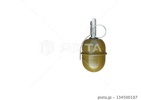 Combat hand grenade on a white background Combat hand grenade on a white background 134500187