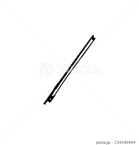 violin bow silhouette icon classical string instrument accessory orchestra music tool illustration 134500404
