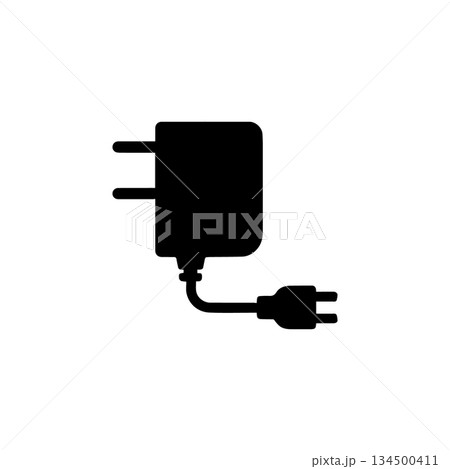 wall charger adapter silhouette icon electrical device plug-in power supply equipment illustration wall charger adapter silhouette icon electrical device plug-in power supply equipment illustration 134500411