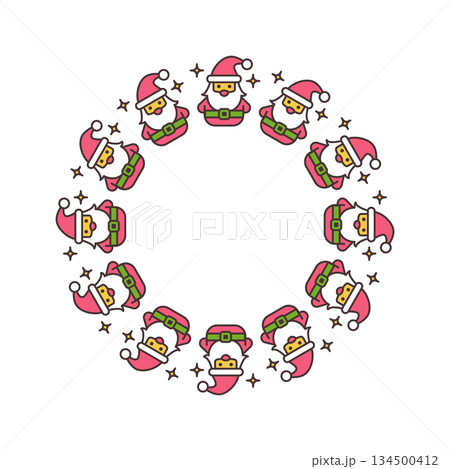 Wreath frame with Santa Claus. Vector illustration Wreath frame with Santa Claus. Vector illustration 134500412