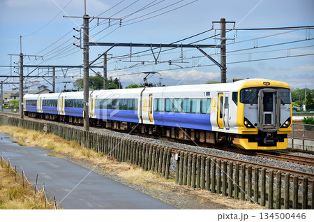 高崎線 岡部-深谷 JR東日本 E257系500番台 NB-19編成(幕張) 草津 高崎線 岡部-深谷 JR東日本 E257系500番台 NB-19編成(幕張) 草津 134500446