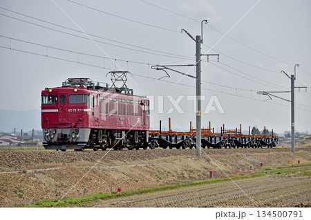 奥羽本線　八郎潟－鯉川　JR東日本　ED75-777（秋田）+チキ 134500791