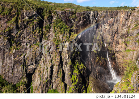 Voringsfossen waterfall, Hardangervidda route, Norway Voringsfossen waterfall, Hardangervidda route, Norway 134501124