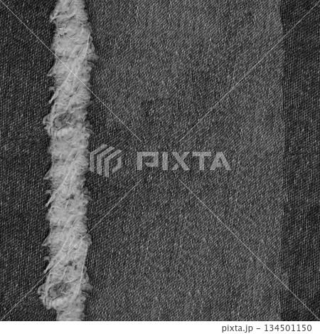 Seamless Ripped grey hipster jeans material. Destroyed denim Cloth texture. Close up. Seamless Ripped grey hipster jeans material. Destroyed denim Cloth texture. Close up. 134501150