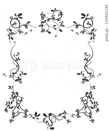 A frame for printing with oak tree branch vector 134501195
