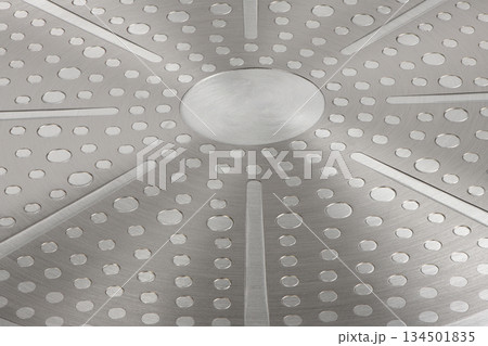 Stainless steel induction cookware bottom texture background 134501835