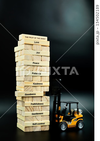 The Fruit of The Spirit Forklift Pushing Out Goodness Block 134502189