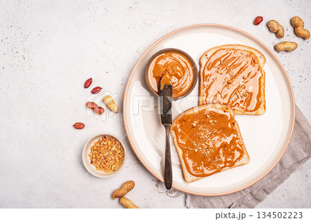 Peanut butter sandwiches 134502223