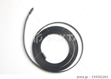 HDMI cable on a white background HDMI cable on a white background 134502261