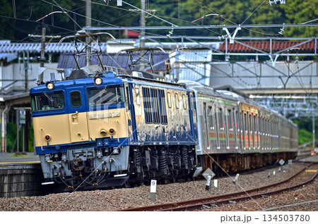 中央本線　上野原　JR東日本　EF64-1030（長岡）＋205系　ハエ81＋ハエ83（川越）　廃回 134503780