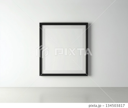 Blank black square frame mockup on white wall...のイラスト素材 [134503817] - PIXTA