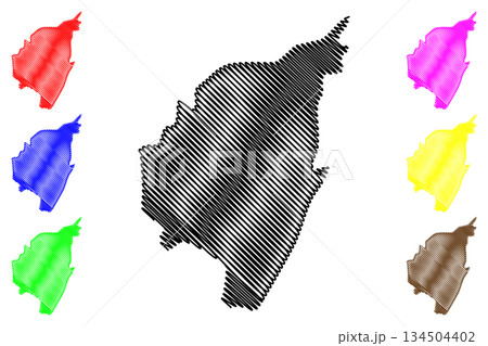 Tirupathur district (Tamil Nadu State, Republic of India) map vector illustration, scribble sketch Tirupattur map Tirupathur district (Tamil Nadu State, Republic of India) map vector illustration, scribble sketch Tirupattur map 134504402