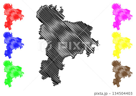 Tiruppur district (Tamil Nadu State, Republic of India) map vector illustration, scribble sketch Tiruppur map Tiruppur district (Tamil Nadu State, Republic of India) map vector illustration, scribble sketch Tiruppur map 134504403