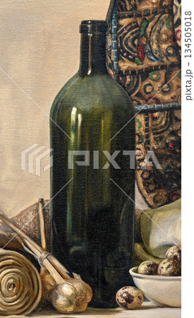 composition of several objects, oil painting, handmade composition of several objects, oil painting, handmade 134505018