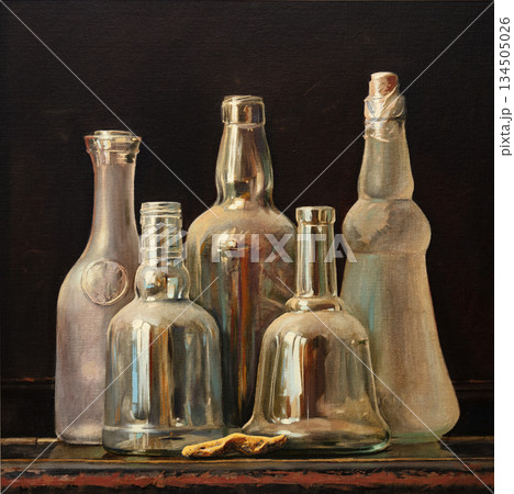 composition of several objects, oil painting, handmade composition of several objects, oil painting, handmade 134505026